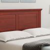 King Traditional Solid Oak Wooden Platform Bed Frame with Headboard in Cherry