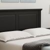 Full Traditional Solid Oak Wooden Platform Bed Frame with Headboard in Black