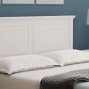 Queen Traditional Solid Oak Wooden Platform Bed Frame with Headboard in White