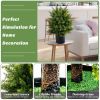 2-Pack Artificial Cedar Topiary Ball Tree with Cement Pot