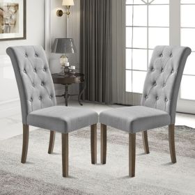 Aristocratic Style Dining Chair Noble and Elegant Solid Wood Tufted Dining Chair Dining Room Set (Set of 2)