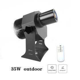 Spotlight Signboard Door Head Rotating Pattern Led (Option: Black waterproof-35W-220V US)