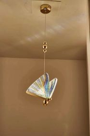 LED Bar Decoration Bedroom Butterfly Chandelier (Option: Flange colorwhite-1 head)