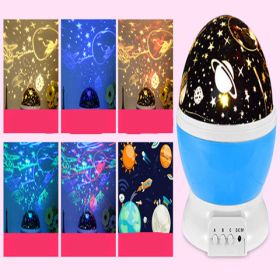 LED Projector Light USB Starry Sky Night Light Rotating Bedside Table Lamp For Kids Home Decoration Desk Light Atmosphere (Option: B-Spin)