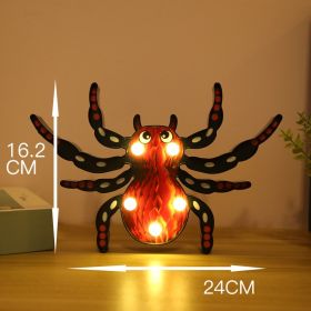 Halloween Lights Decoration LED Light Pumpkin Spider Bat Skull Outdoor Decorative Modeling Room Lights Decor Helloween Party (Option: Red spider)