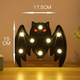 Halloween Lights Decoration LED Light Pumpkin Spider Bat Skull Outdoor Decorative Modeling Room Lights Decor Helloween Party (Option: Staring bat)