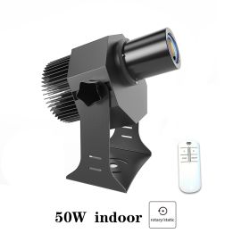 Spotlight Signboard Door Head Rotating Pattern Led (Option: Black is not waterproof-50W-220V US)