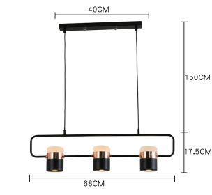 Simple Long Strip Minimalist Restaurant Household (Option: Rose Gold-3heads)