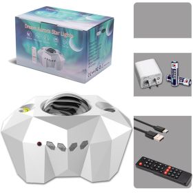 Usb Water Pattern Bluetooth Music Ocean Star Projector Lamp (Option: Second generation white-USB)