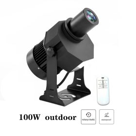 Spotlight Signboard Door Head Rotating Pattern Led (Option: Black waterproof-100W-220V US)