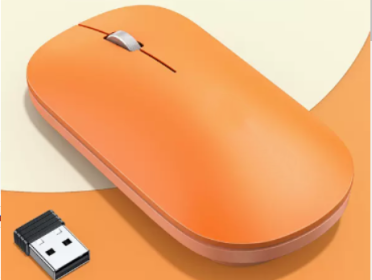 Green Link Wireless Bluetooth Silent Office Computer (Option: Volcanic orange-USB-Wireless 2.4G)