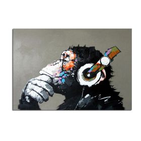 Handmade Abstract Oil Painting Top Selling Wall Art Modern Minimalist Gorilla Picture Canvas Home Decor For Living Room Bedroom No Frame (size: 90X120cm)