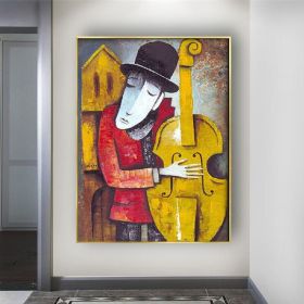 Hand Painted Oil Painting Abstract Wall Painting- musician Portrait Oil Painting On Canvas - Wall Art Picture -Acrylic Texture Home Decor (size: 150X220cm)