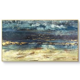 Gold Foil Texture Wall Art Picture 100% Hand Painted Modern Abstract Oil Painting On Canvas For Living Room Home Decor No Frame (size: 90X120cm)