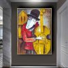 Hand Painted Oil Painting Abstract Wall Painting- musician Portrait Oil Painting On Canvas - Wall Art Picture -Acrylic Texture Home Decor