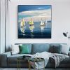 Hand Painted Oil Painting Sailboat Ocean Seascape-Hand-Painted- Oil Painting Handmade- Wall Art Hand Paint - For Home Decoration