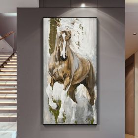 Hand Painted Oil Painting Abstract Portrait Wall Art Hand painted-Animal Horse Oil Paintings On Canvas-Hand Made-For Home Decoration (size: 60x120cm)