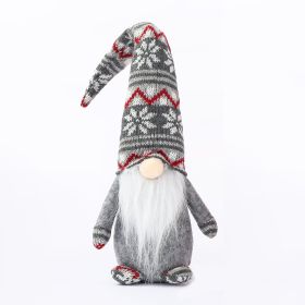 Christmas Decoration Faceless Figure Santa Claus Window Display (Color: dark grey)