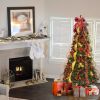 6FT Pop Up Christmas Tree with Lights, Pre-lit Artificial Christmas Trees