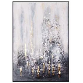 Large Original Hand Painted Abstract Textured Modern Golden Oil Painting On Canvas Wall Art For Living Room Home Decor No Frame (size: 90X120cm)