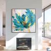 100%Hand Painted Abstract Art Blue Flower Oil Painting On Canvas Art Wall Painting For Living Room wall pictures Home Decoration