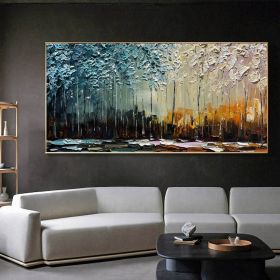 Hand Painted Canvas Oil Paintings Modern Abstract Thick Texture Landscape Wall Art Pictures For Living Room Home Decor No Framed (size: 50X70cm)