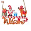 1PCs Creative Christmas Pendant Wooden Hanging Ornaments Welcome Noel Decor New Year Xmas Tree Drop Decorations Gift Accessories