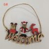 1PCs Creative Christmas Pendant Wooden Hanging Ornaments Welcome Noel Decor New Year Xmas Tree Drop Decorations Gift Accessories