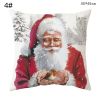 Red Santa Pillowcase Home Living Room Sofa Cushion Cover Christmas Decorations Home Customizable