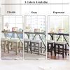 3-Piece Counter Height Dining Table Set with USB Port and Upholstered Stools