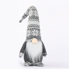 Christmas Decoration Faceless Figure Santa Claus Window Display (Color: light grey)