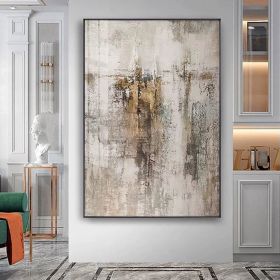 Large Size Abstract Oil Painting Beige Gold Brown Wall Art Canvas Modern Abstract Picture Home Decoration Decor Oversized Scandinavian Art (size: 60X90cm)