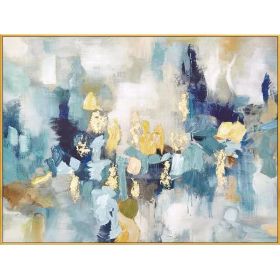 100% Handmade High-end Decorative Paintings Gold Foil Abstract Oil Painting Modern Picture Home Decor As Gift No Frame (size: 150X220cm)