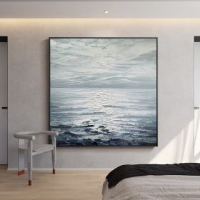 Hand Painted Abstract Landscape Oil Painting Oil Painting Seascape Clouds Nordic Wall Art Picture Modern Living Room Decor (size: 60x60cm)