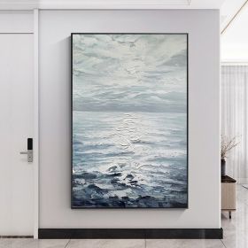 Hand Painted Abstract Landscape Oil Painting Oil Painting Seascape Clouds Nordic Wall Art Picture Modern Living Room Decor (size: 50X70cm)