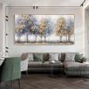 Handmade Oil Painting Home Decor Original 100% Hand Painted Landscape Golden Trees Gold Forest Scenery Oil Paintings Handmade Tree Life Wall Art Decor