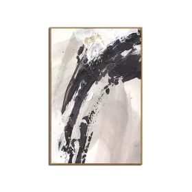 100% Hand Painted Abstract Oil Painting Wall Art Modern Black and White Style On Canvas Home Decoration For Living Room No Frame (size: 50X70cm)