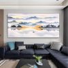 Handmade Oil Painting Abstract Mountain Lake Oil Painting Hand Painted On Canvas Nature Landscape Painting Modern Art Work Home Decor Large Wall Art