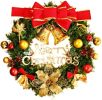 Pre-Lit Christmas Wreath, Berry Clusters, Holiday Collection for Home Decor