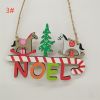 1PCs Creative Christmas Pendant Wooden Hanging Ornaments Welcome Noel Decor New Year Xmas Tree Drop Decorations Gift Accessories