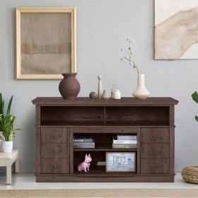 Vintage Home Living Room Wooden TV Cabinet (Colour: FTTS0382 khaki)