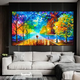 Modern Walking Down The Street Abstract Oil Painting Print On Canvas Nordic Poster Wall Art Picture For Living Room Home Decor (size: 50X70cm)