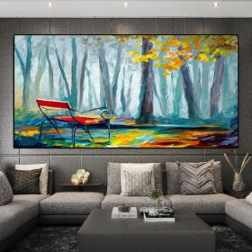 Hand painted abstract contracted manual rich tree family adornment of contemporary sitting room wall mural painting art hall (size: 75x150cm)